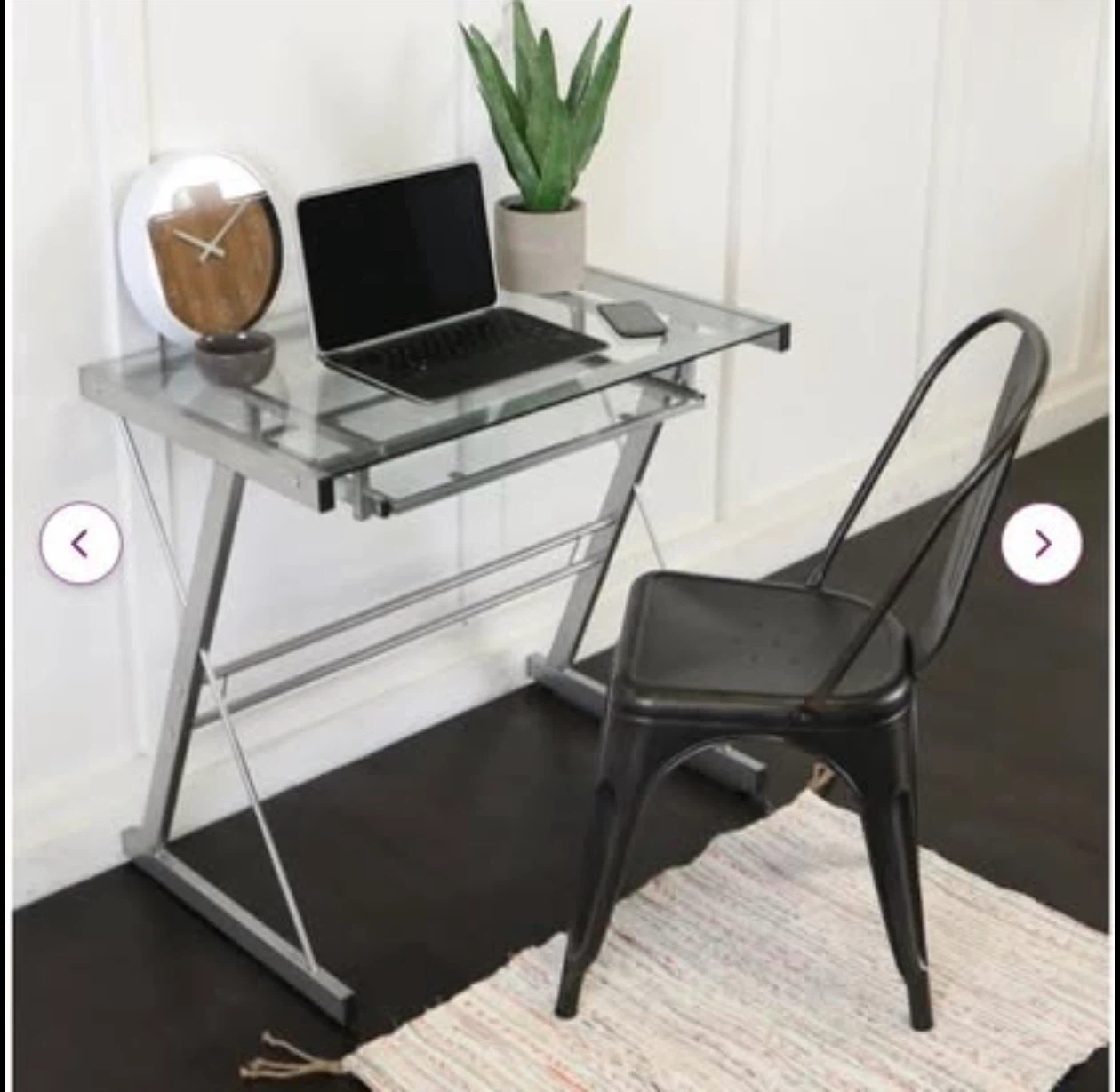 Glass top computer desk - photo 3