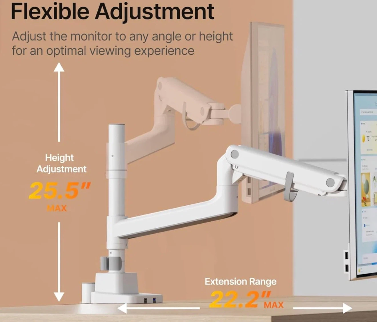 HEAVY DUTY ARTICULATING MONITOR ARM MOUNT