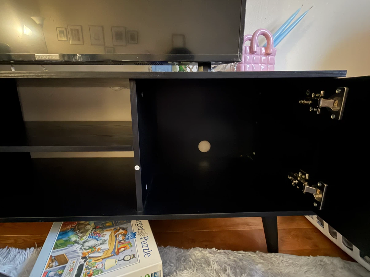 Black Media Console TV Stand - photo 2