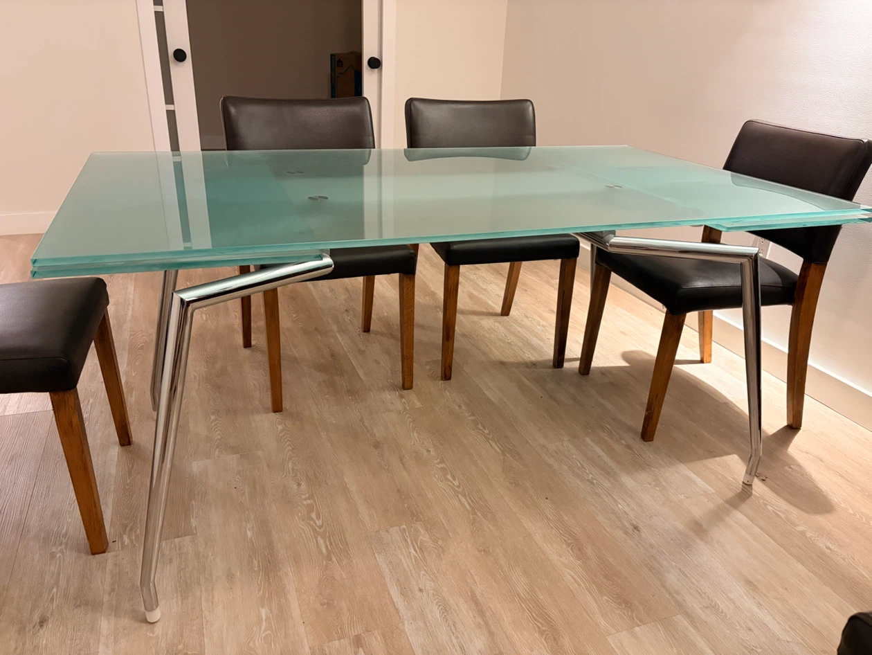 Ligne Roset Extensia Designer Glass Dining Table