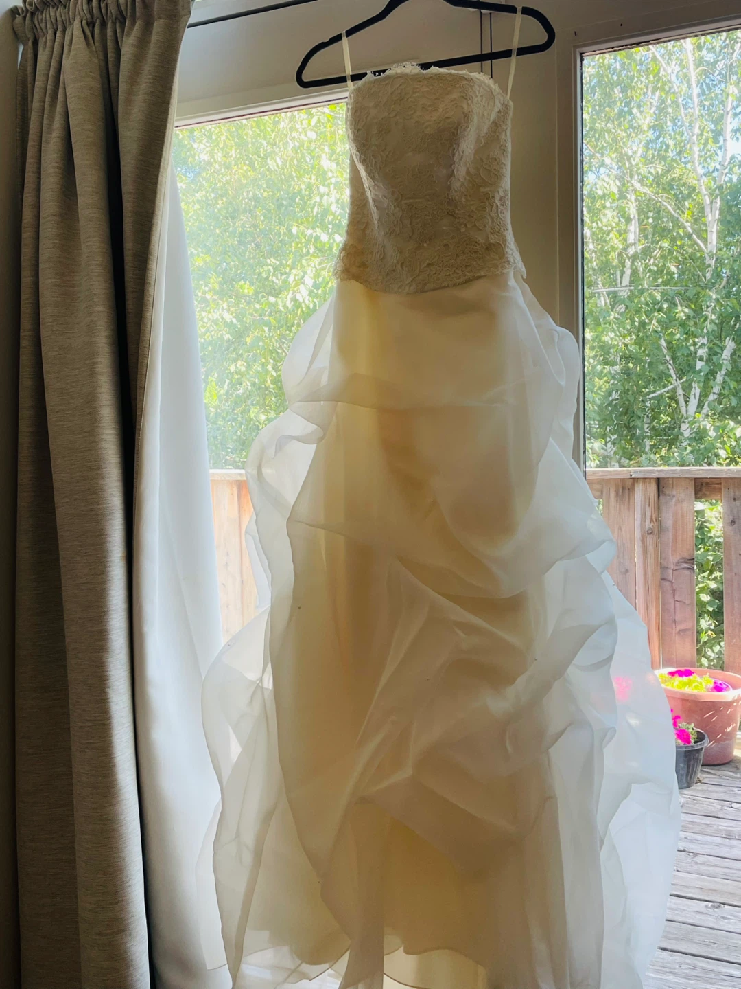 Wedding dress with matching bolero jacket and veil