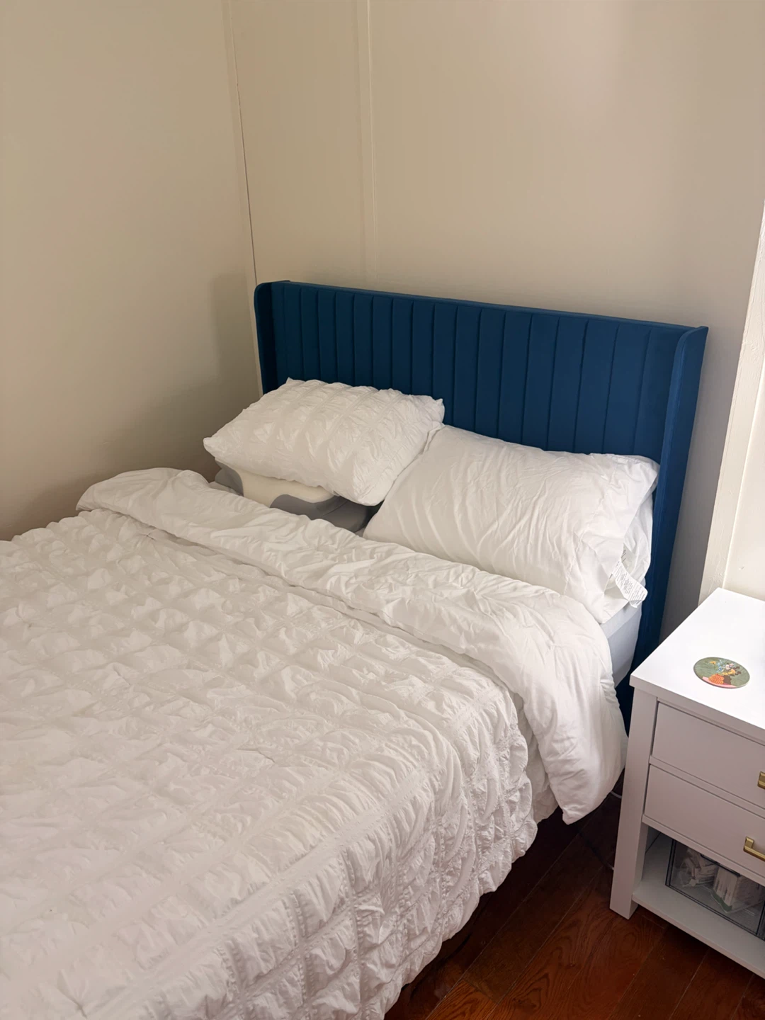 Full Size Blue Velvet Bed Frame