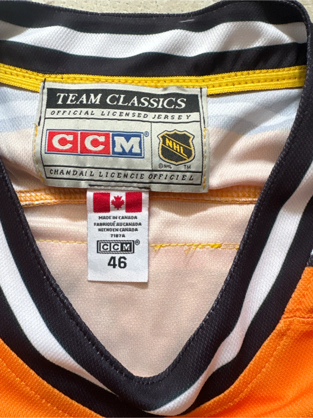 CCM Pastrnak Boston Bruins Hockey Jersey Size 46 - photo 3