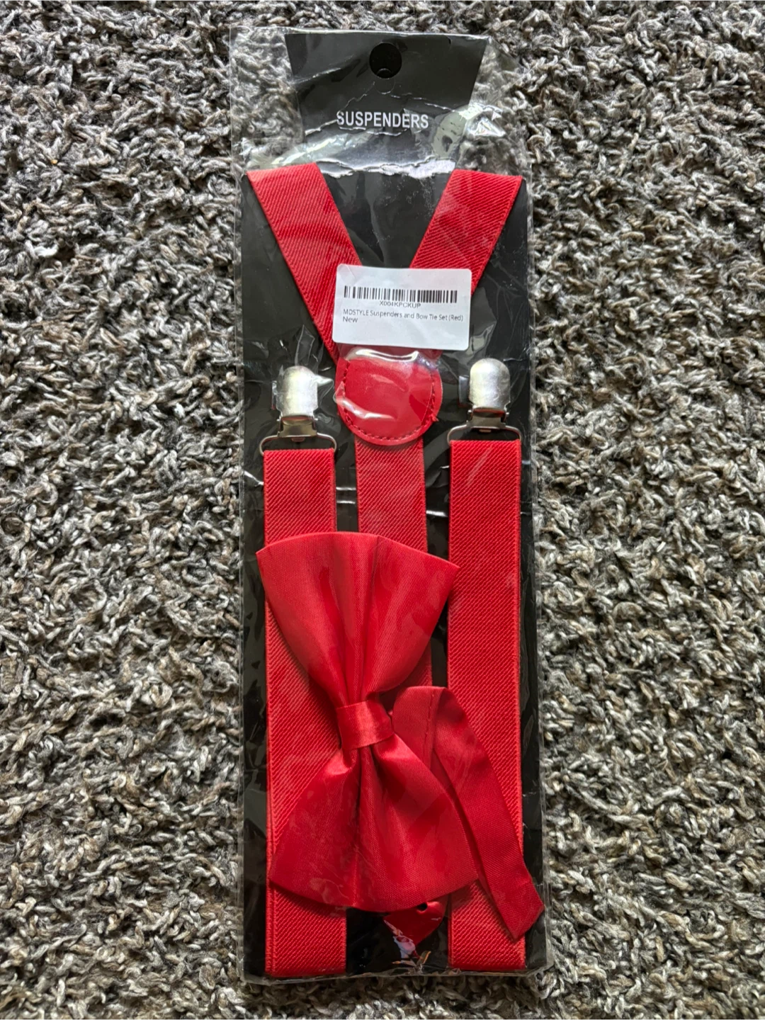 New Red Suspenders and Bow Tie Set