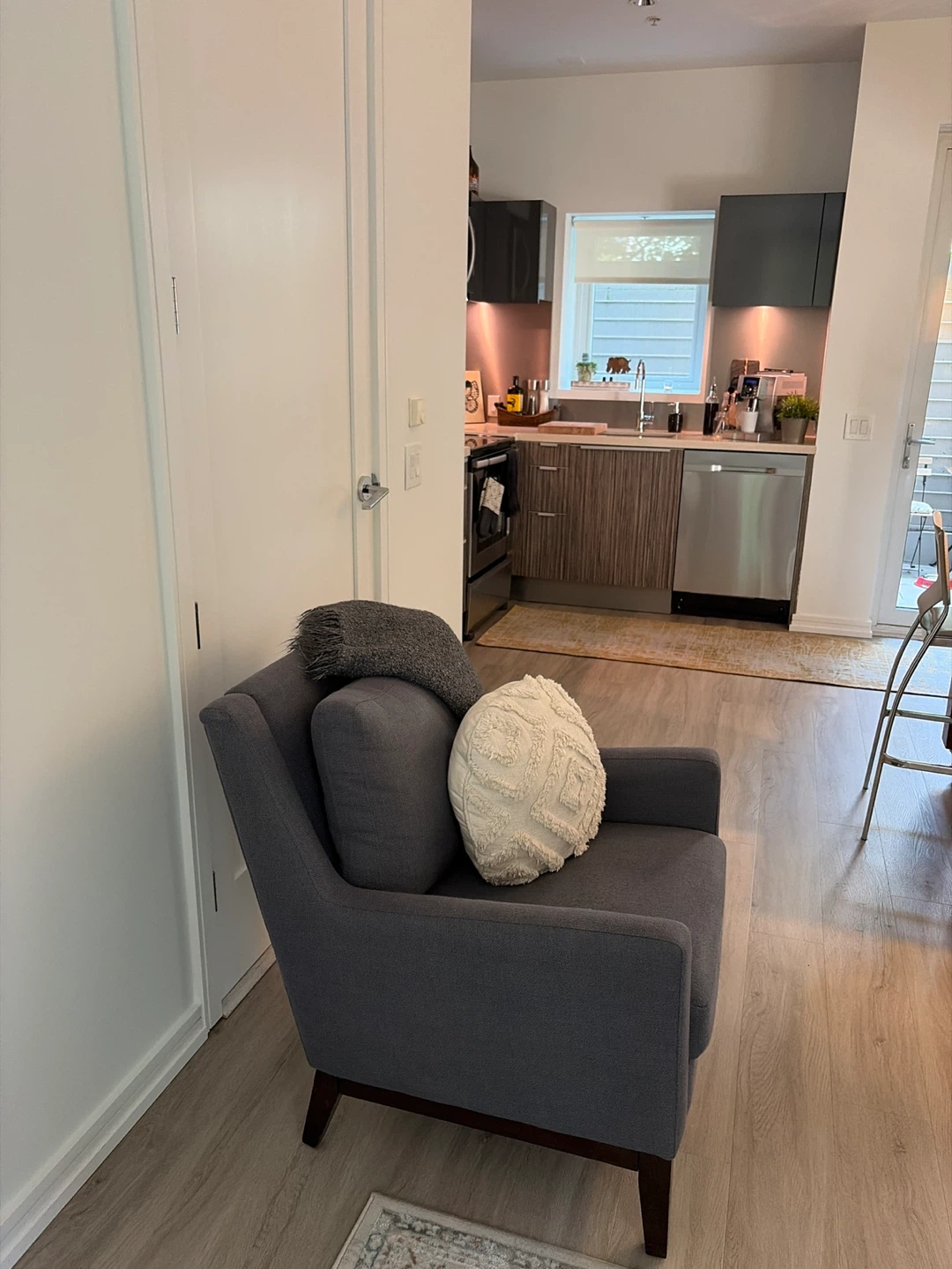 Small blue/grey Accent Chair for sale - photo 2