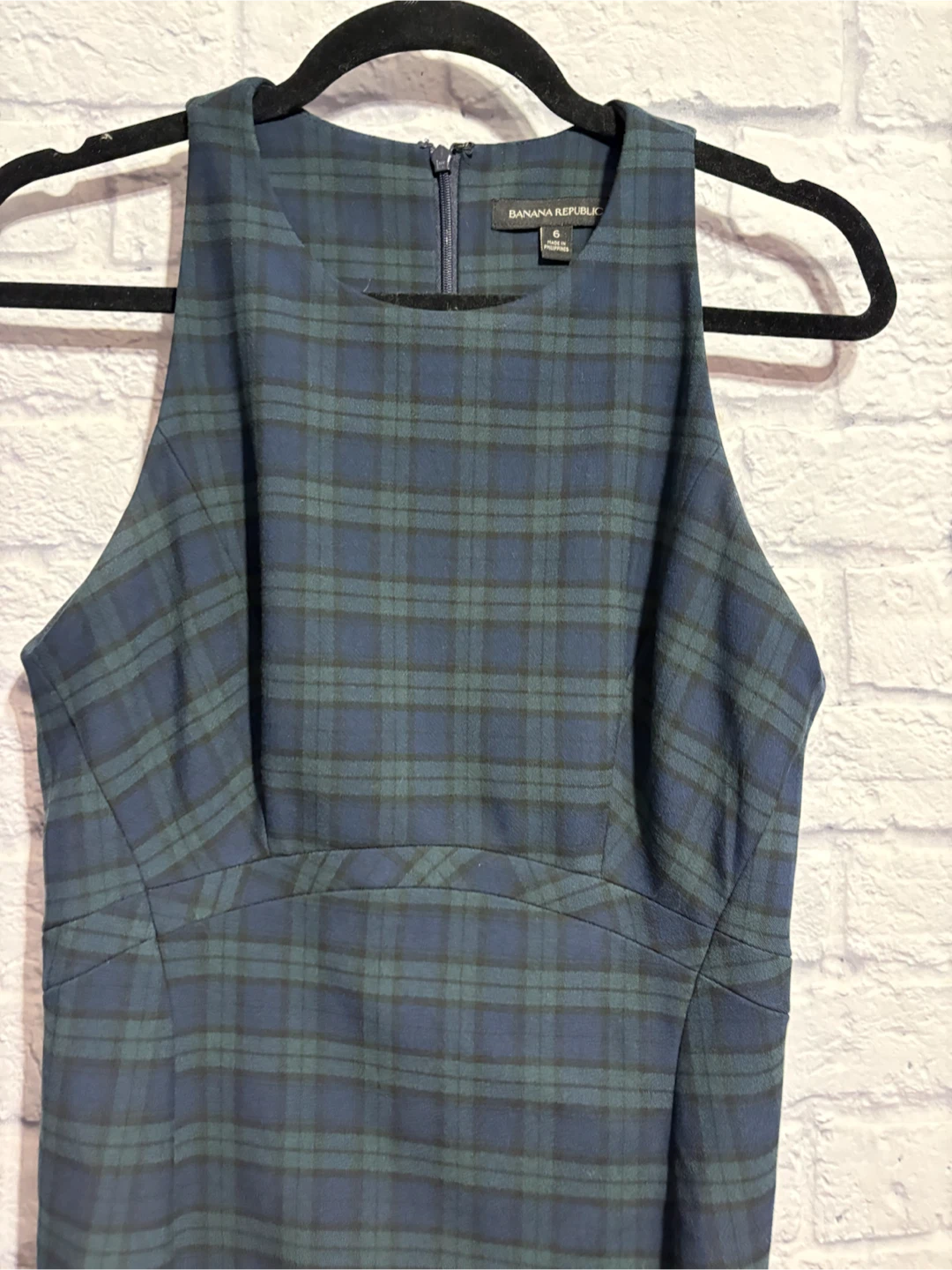 Banana Republic Plaid Tartan Sleeveless Dress Size 6 - photo 2