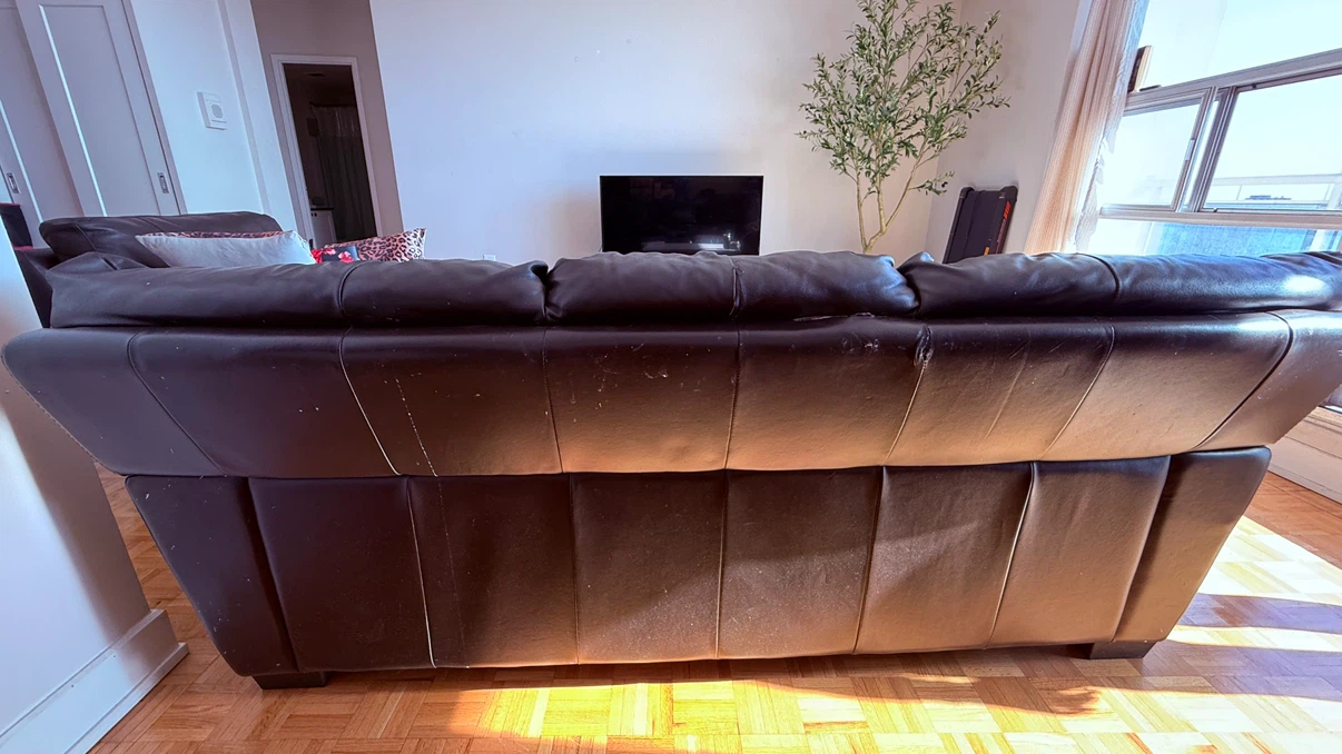Dark Brown Leather Sofa 3 seater - photo 3