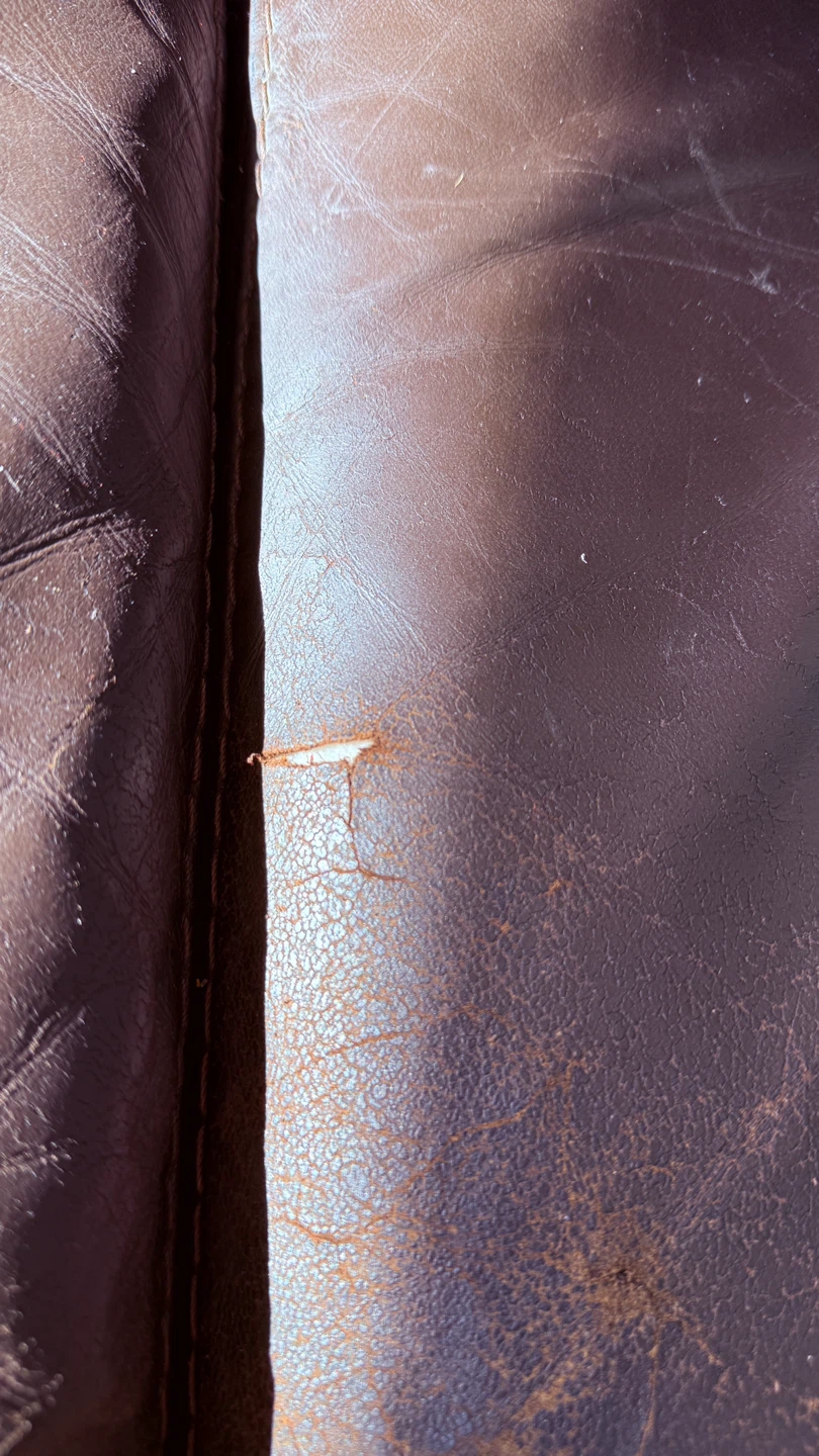 Dark Brown Leather Sofa 3 seater - photo 5