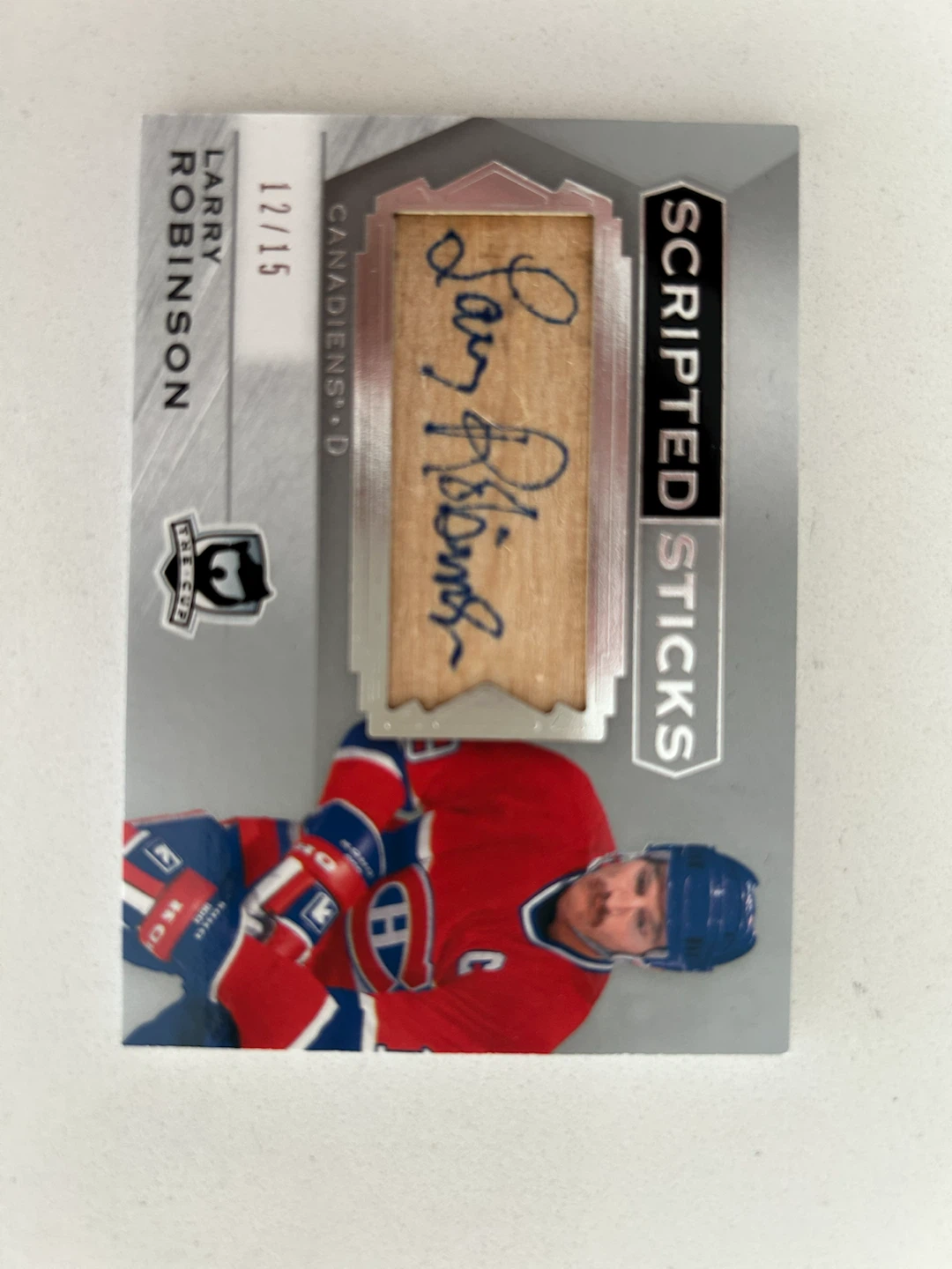 Rare Larry Robinson Scripted Sticks 12/15 NHL Card