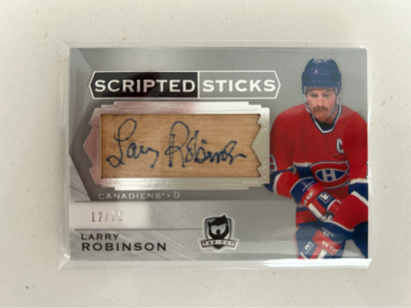Rare Larry Robinson Scripted Sticks 12/15 NHL Card - photo 3