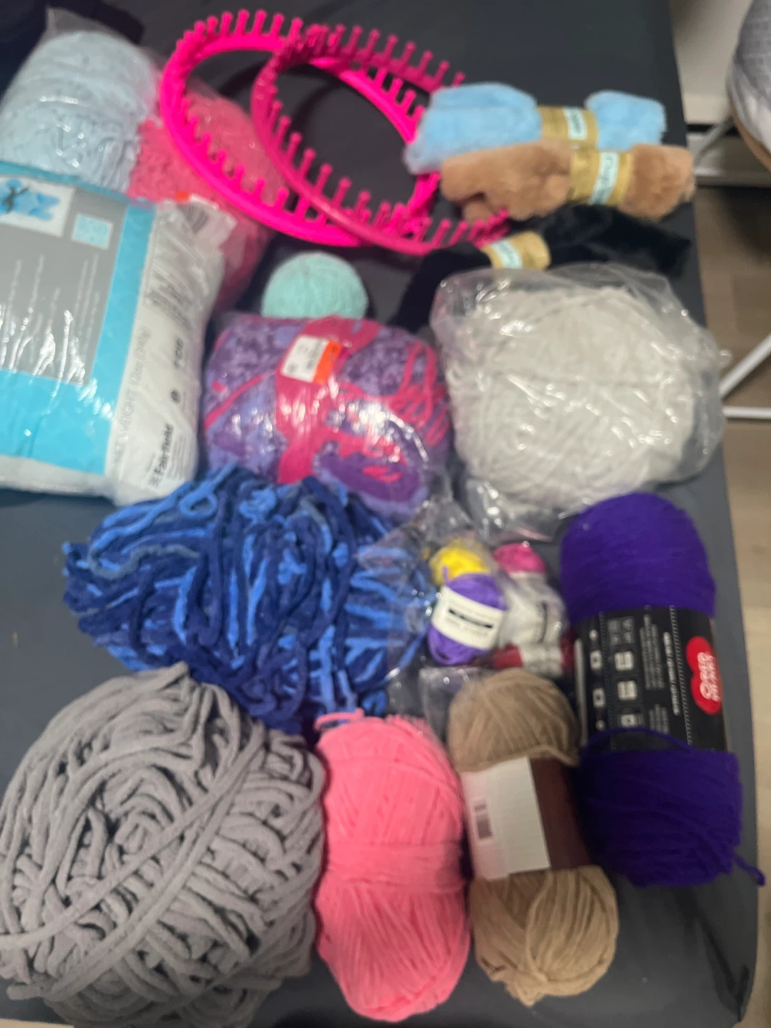 Lot of Yarn and Knitting Looms