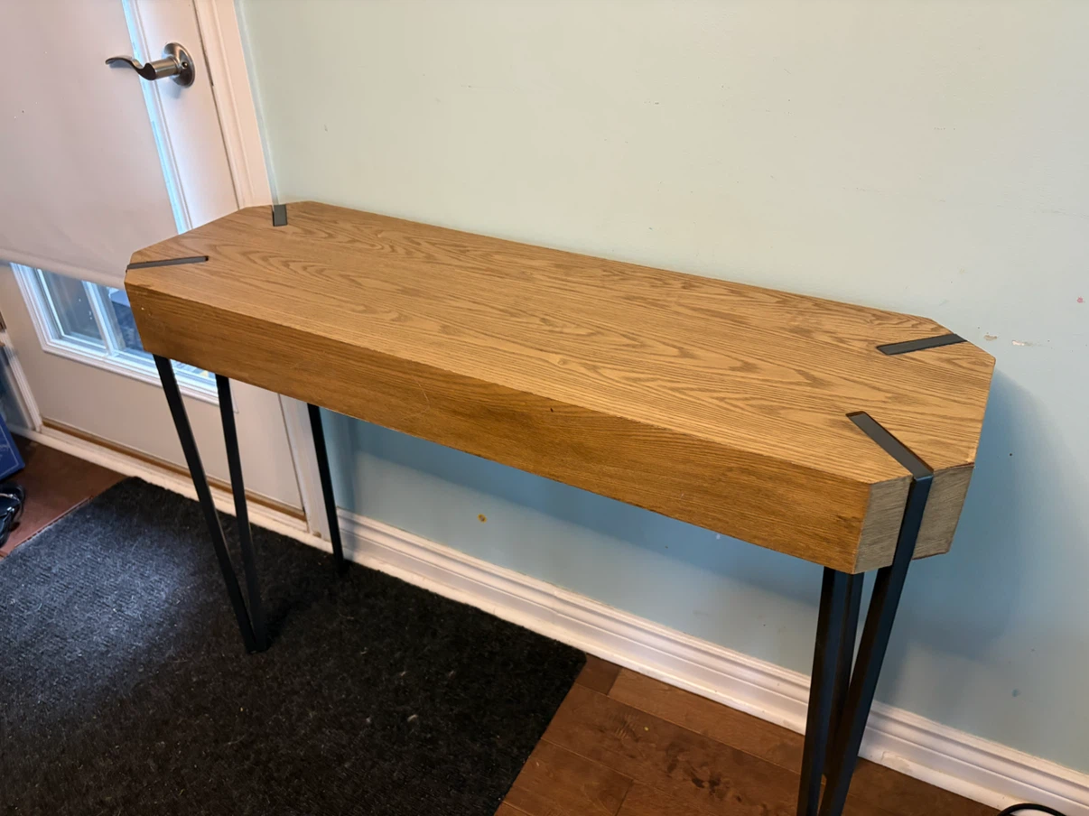 Wooden Console Table with Metal Legs