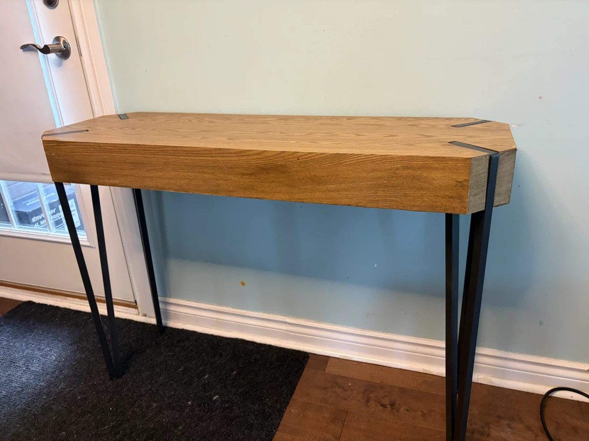 Wooden Console Table with Metal Legs - photo 2