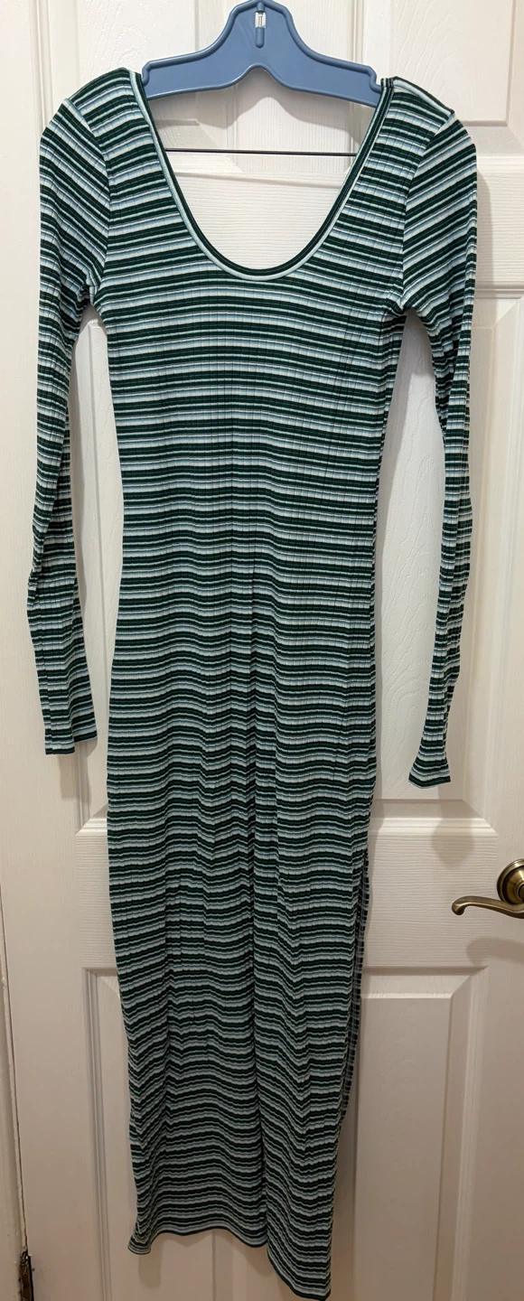 Striped Long Sleeve Midi Dress Size S - photo 2