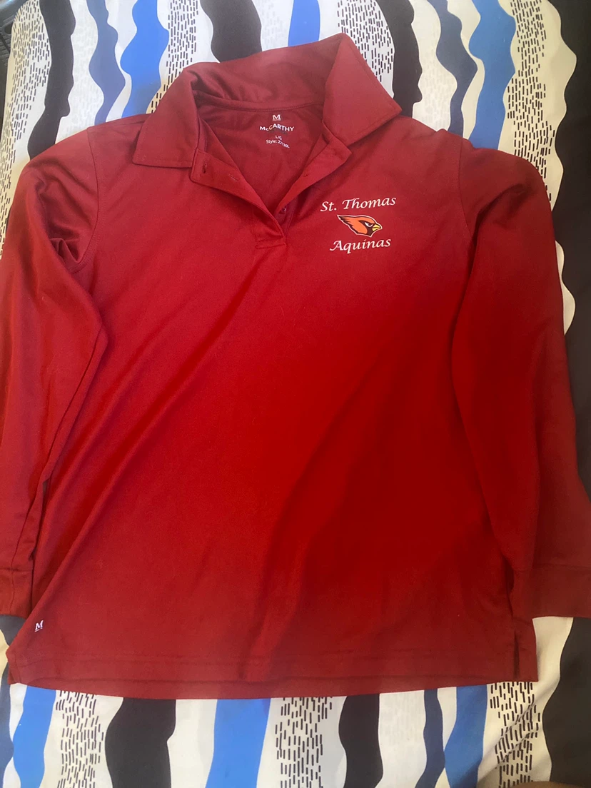 McCarthy Long Sleeve Polo Shirt - Red - Size L