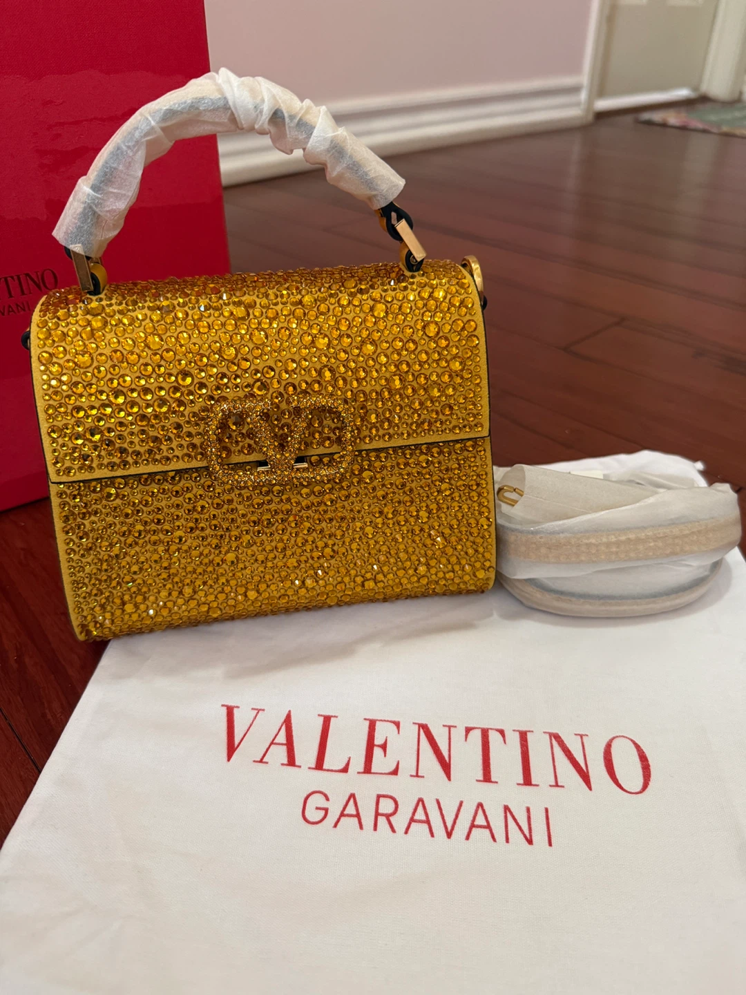 Valentino Garavani Gold Embellished Handbag