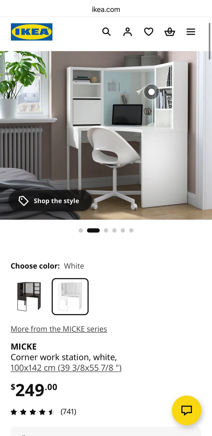 IKEA MICKE Corner Work Station White - photo 2