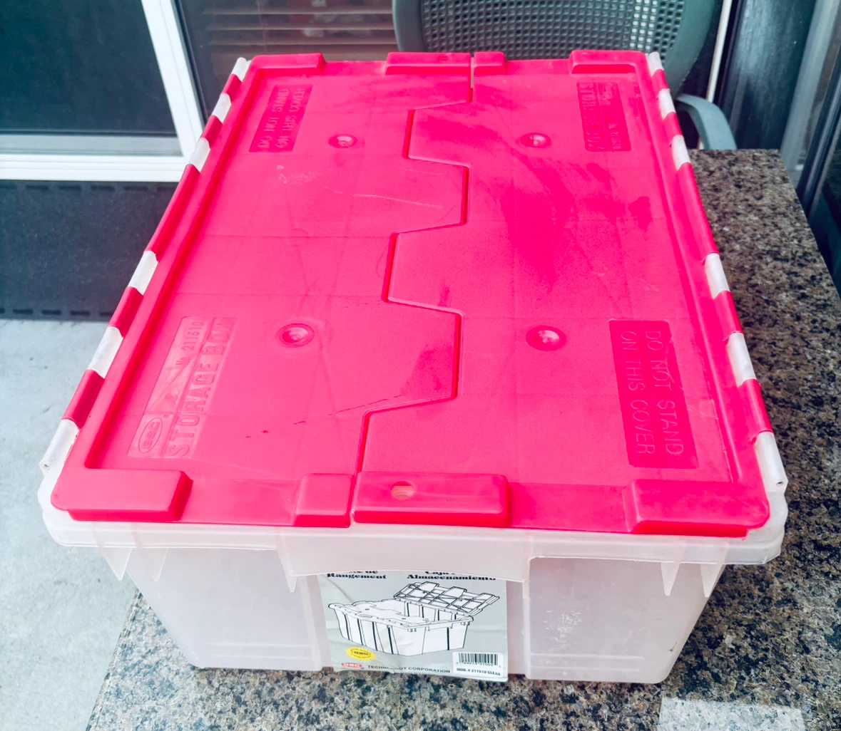 Heavy Duty Fliptop Storage Tote - 49L