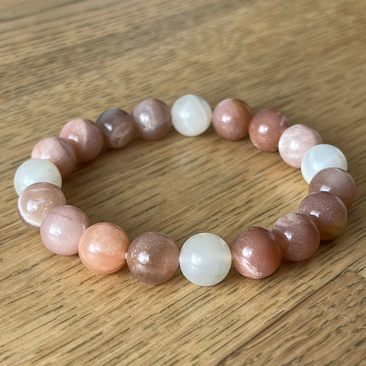 Peach Moonstone bracelet (10mm bead) - photo 2