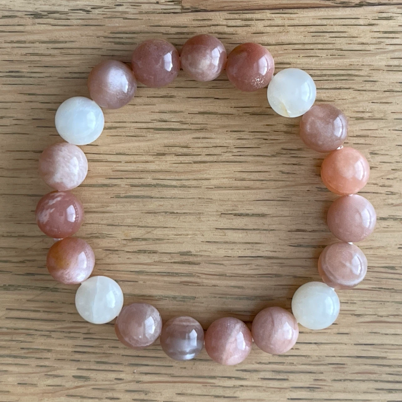 Peach Moonstone bracelet (10mm bead) - photo 3