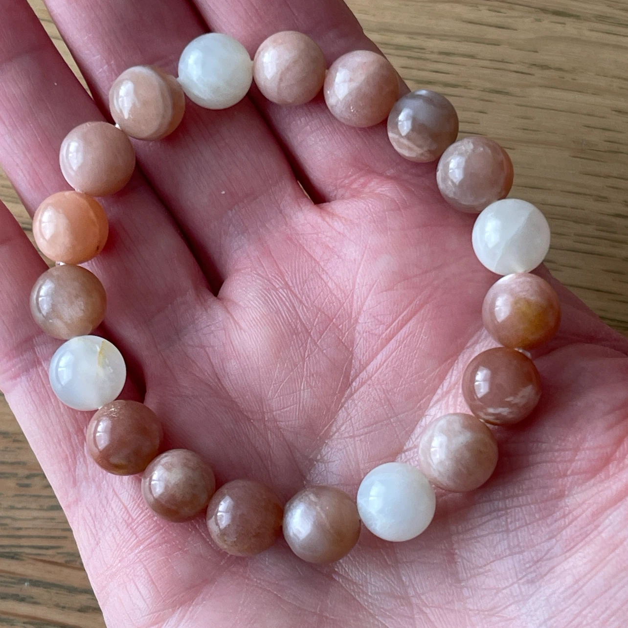 Peach Moonstone bracelet (10mm bead) - photo 4