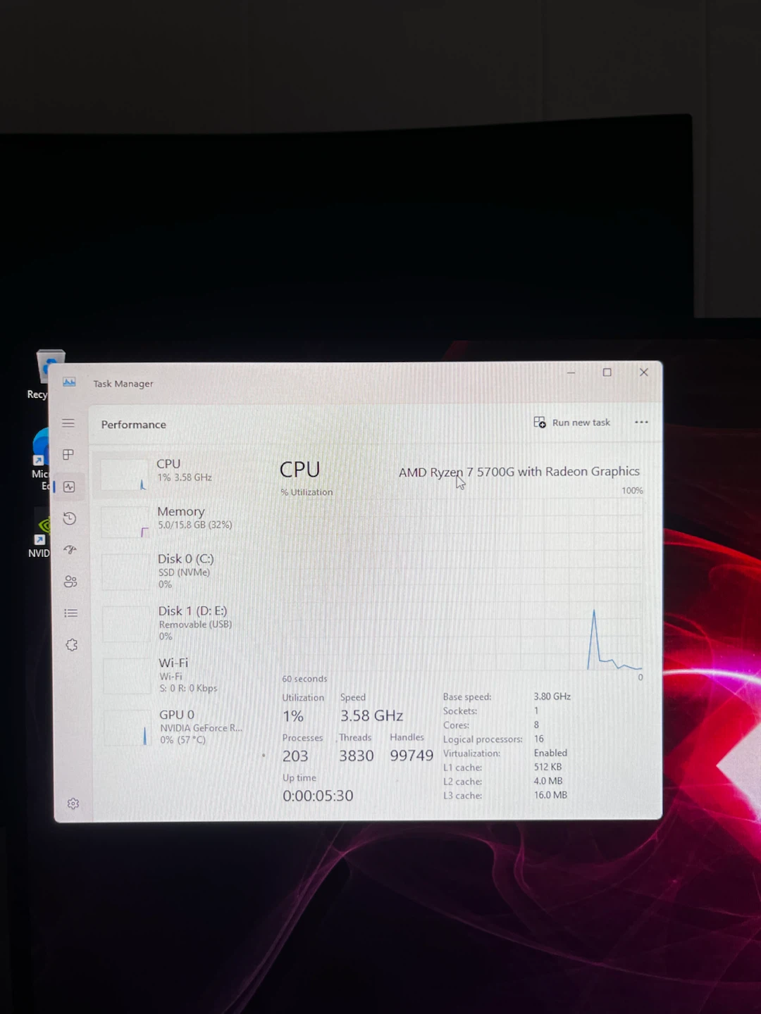 HP OMEN 25L Gaming PC – Ryzen 7 5700G / RTX 3060 / 16GB RAM - photo 4