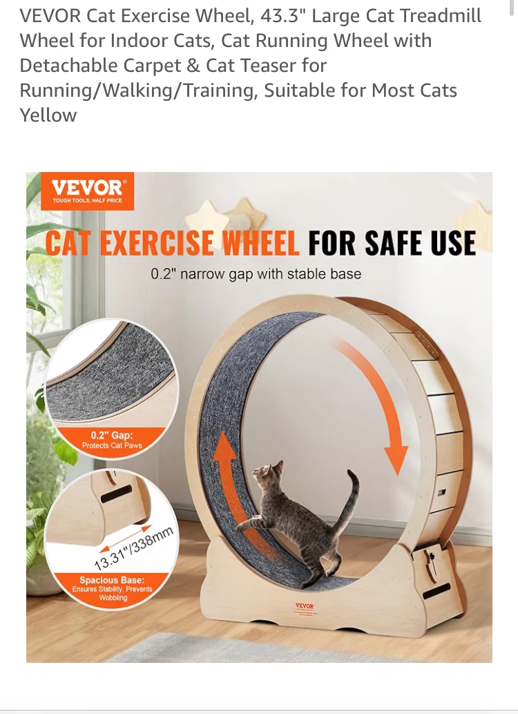 VEVOR 43.3" Large Cat Treadmill Wheel - photo 4