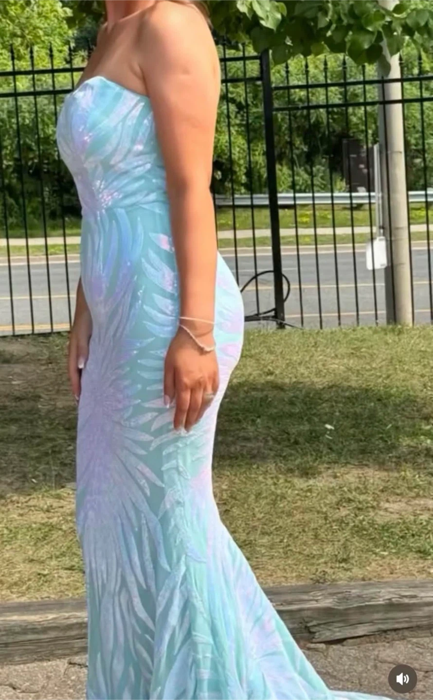 Sequin Strapless Mermaid Prom Dress