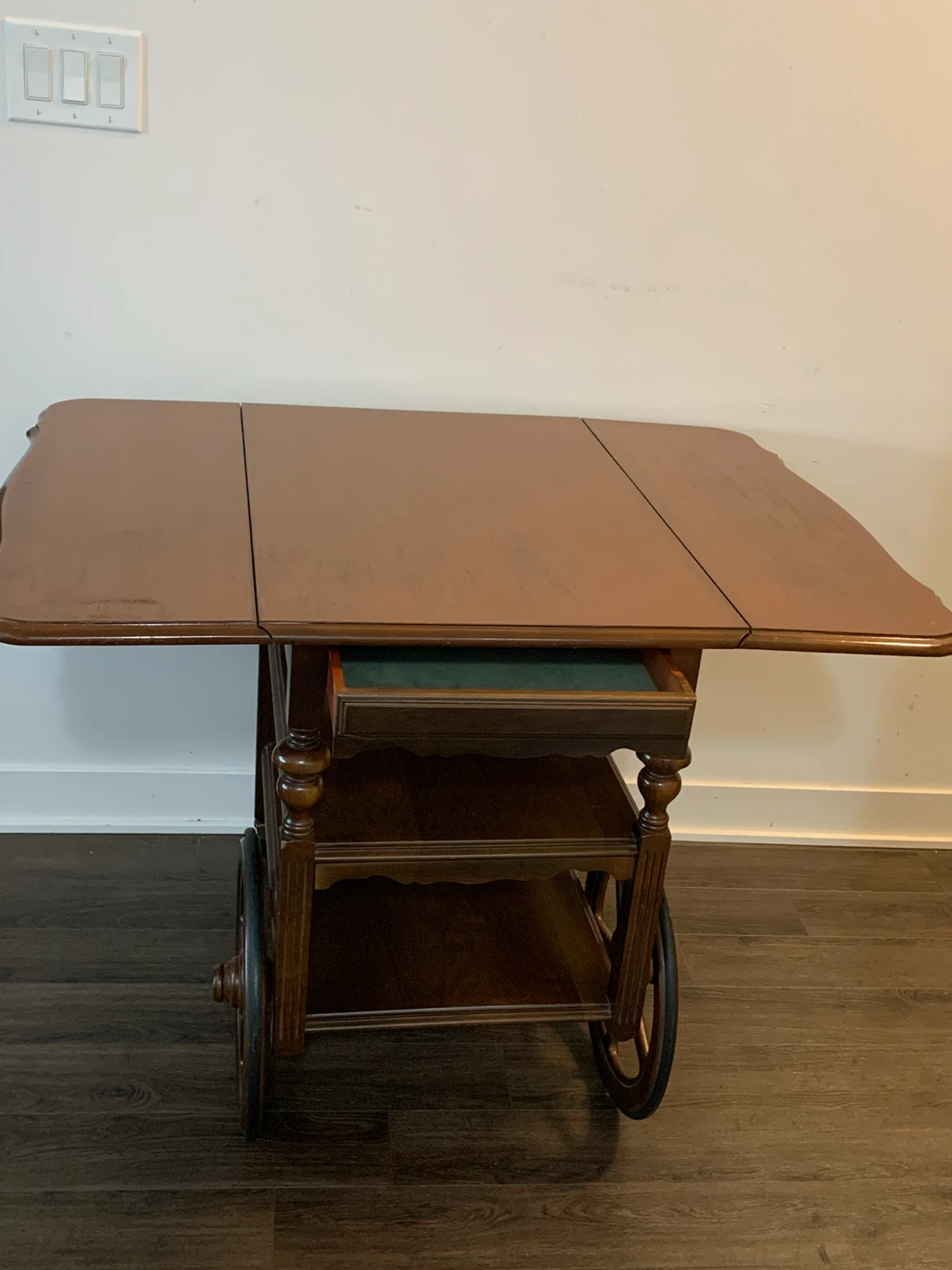 Vintage Drop Leaf Serving Cart - photo 2