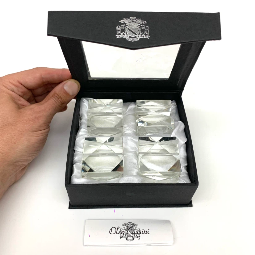 4 Crystal Place Card Holders Table Setting Wedding Dinner Decor