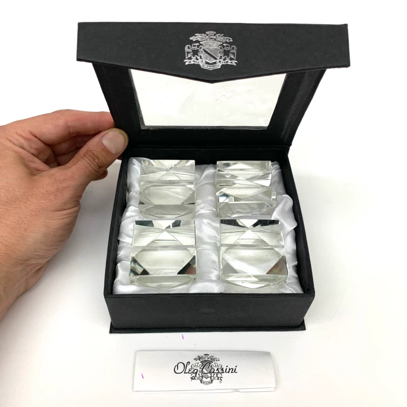 4 Crystal Place Card Holders Table Setting Wedding Dinner Decor - photo 2