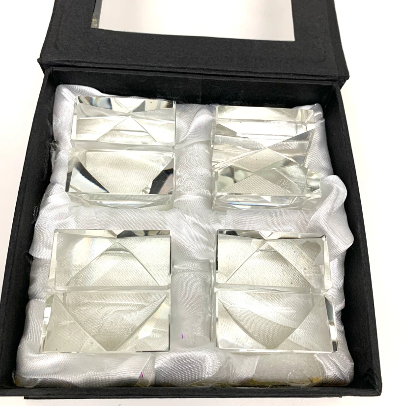 4 Crystal Place Card Holders Table Setting Wedding Dinner Decor - photo 3