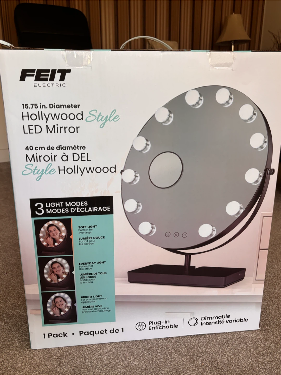 FEIT Electric 15.75” Hollywood Style LED Makeup Mirror - photo 2