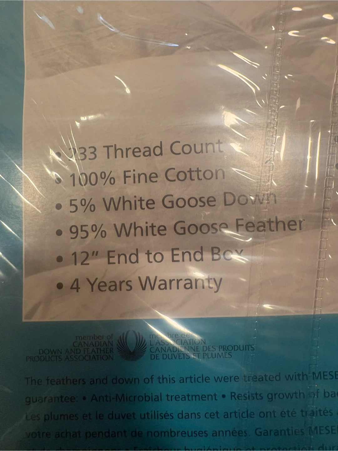 Queen White goose feather duvet (New) - photo 2
