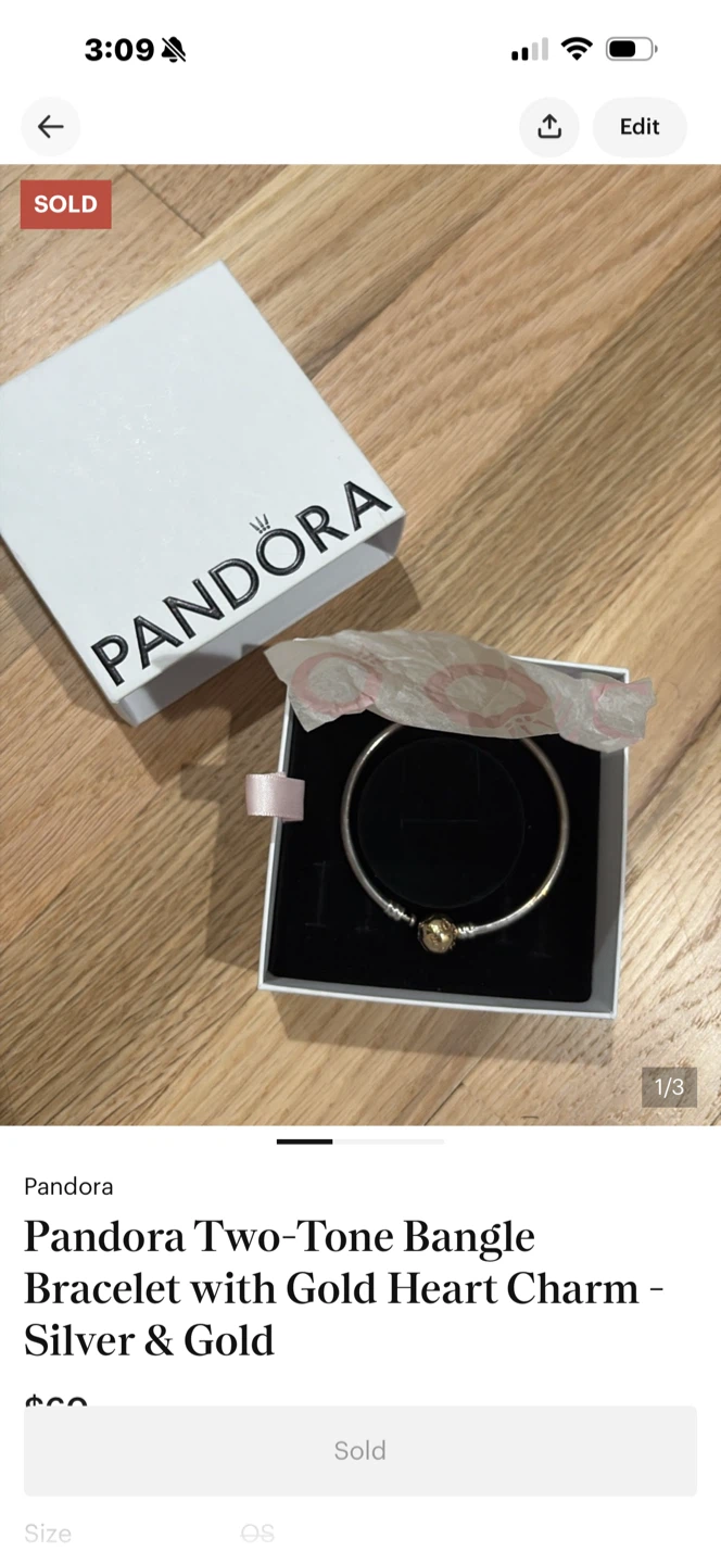 Pandora Two-Tone Bangle Bracelet