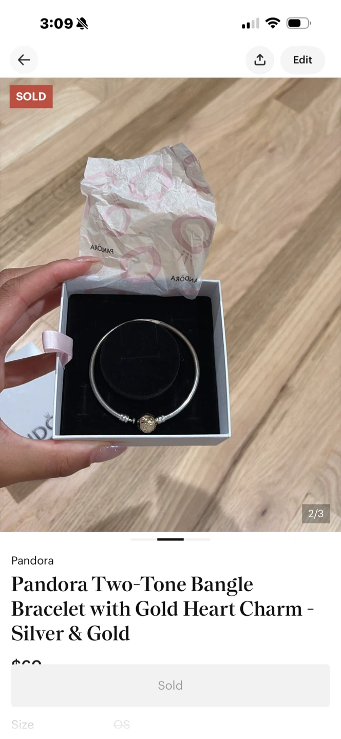 Pandora Two-Tone Bangle Bracelet - photo 2