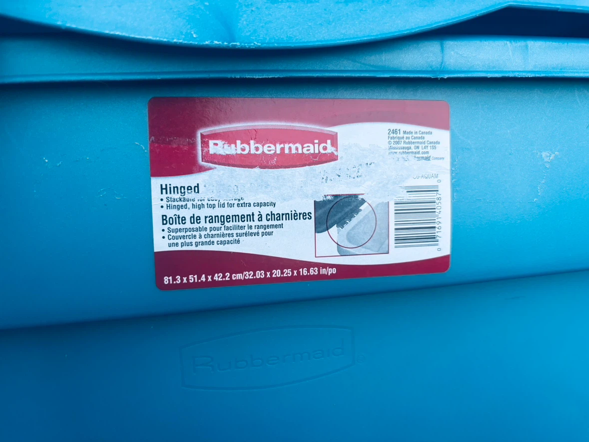 Rubbermaid Heavy Duty Storage Bin with Attached Hinged Lid -106L - photo 4