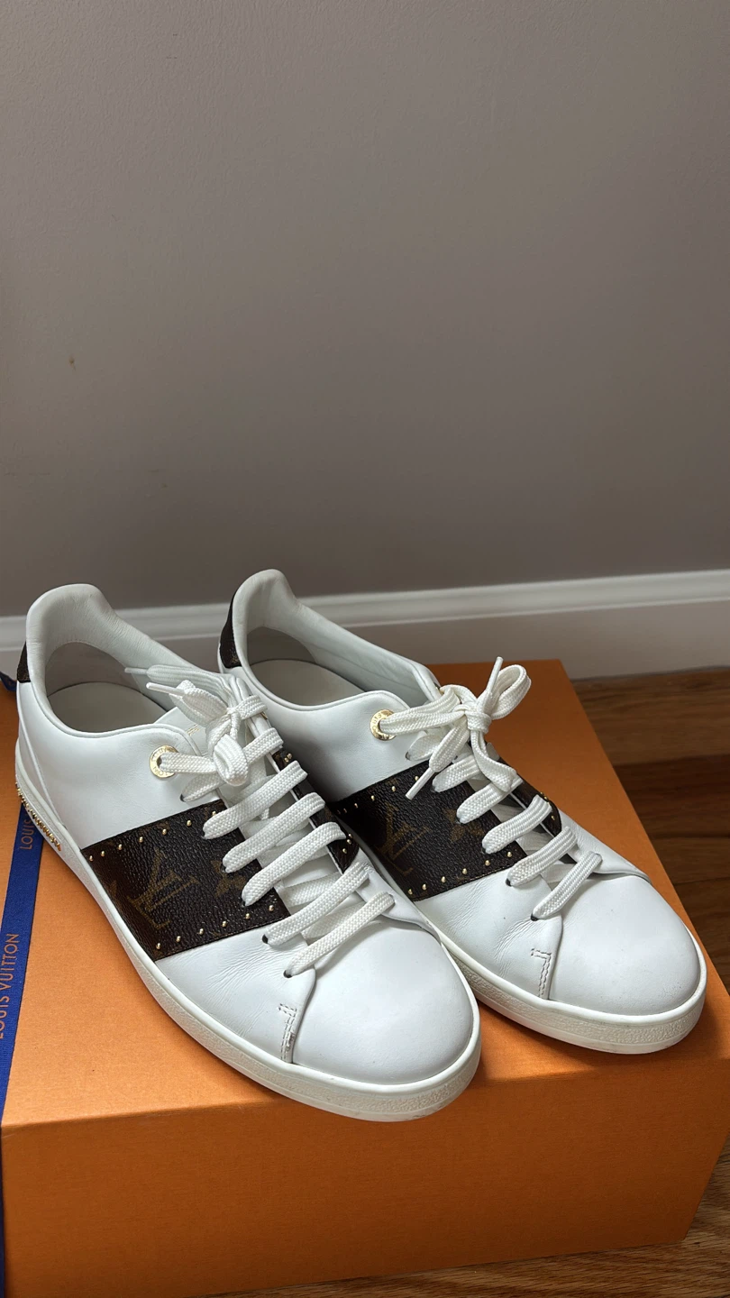 Louis Vuitton White & Brown Monogram Sneakers