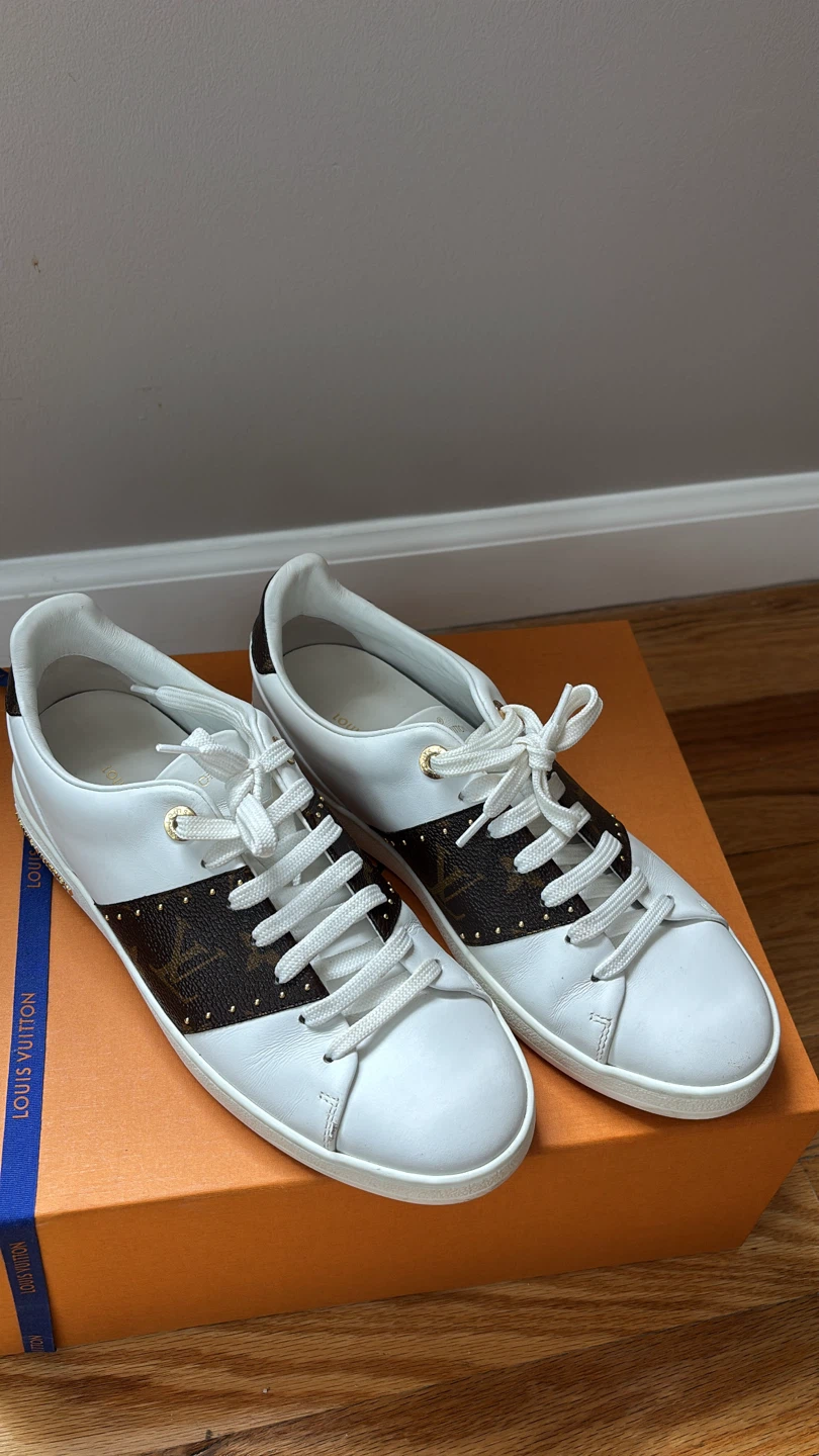 Louis Vuitton White & Brown Monogram Sneakers - photo 2