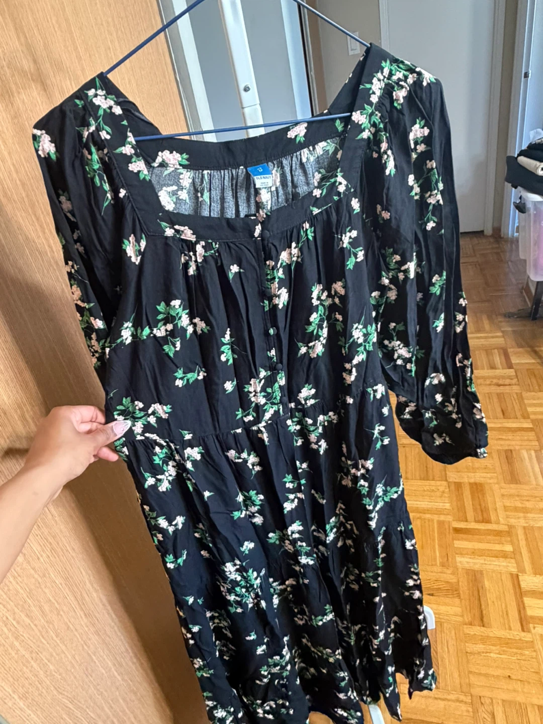 Size XS, Old Navy Black Floral Maxi Dress - photo 4