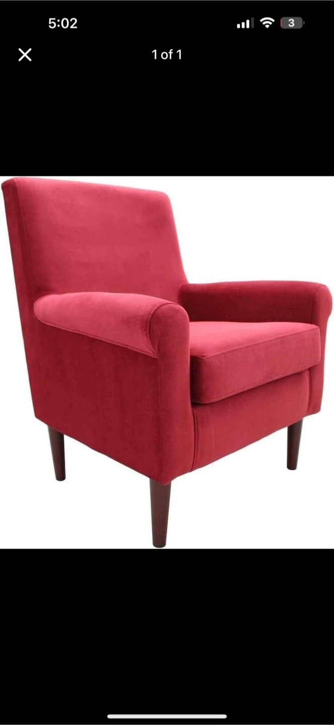 Red Velvet Accent Chair