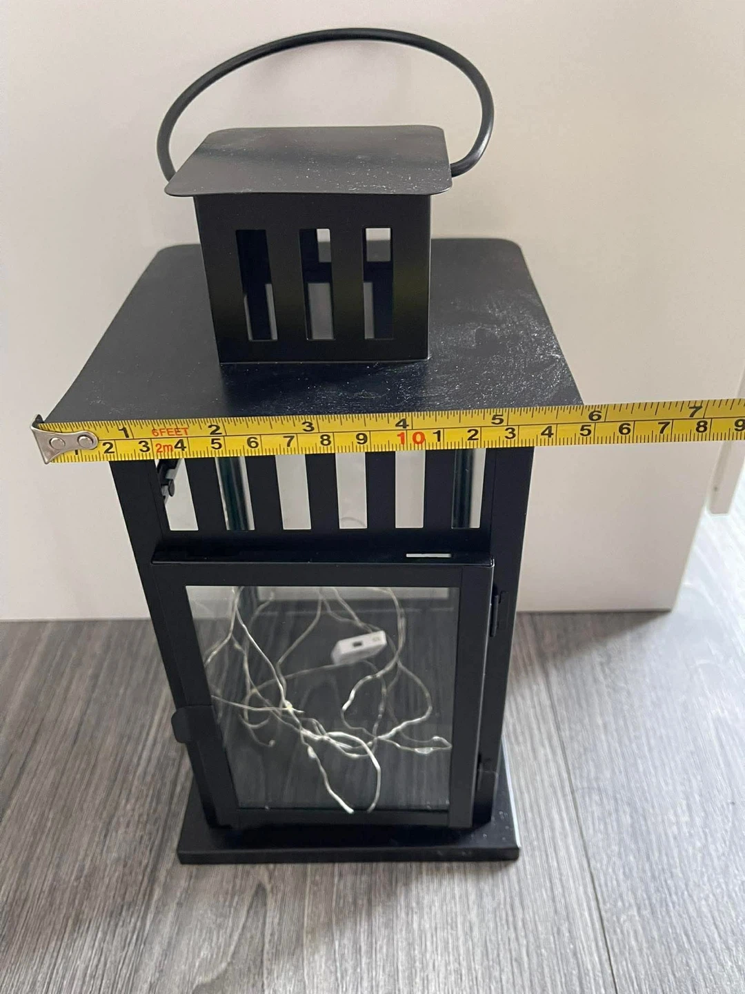 Black Metal Lantern with Fairy Lights - photo 4