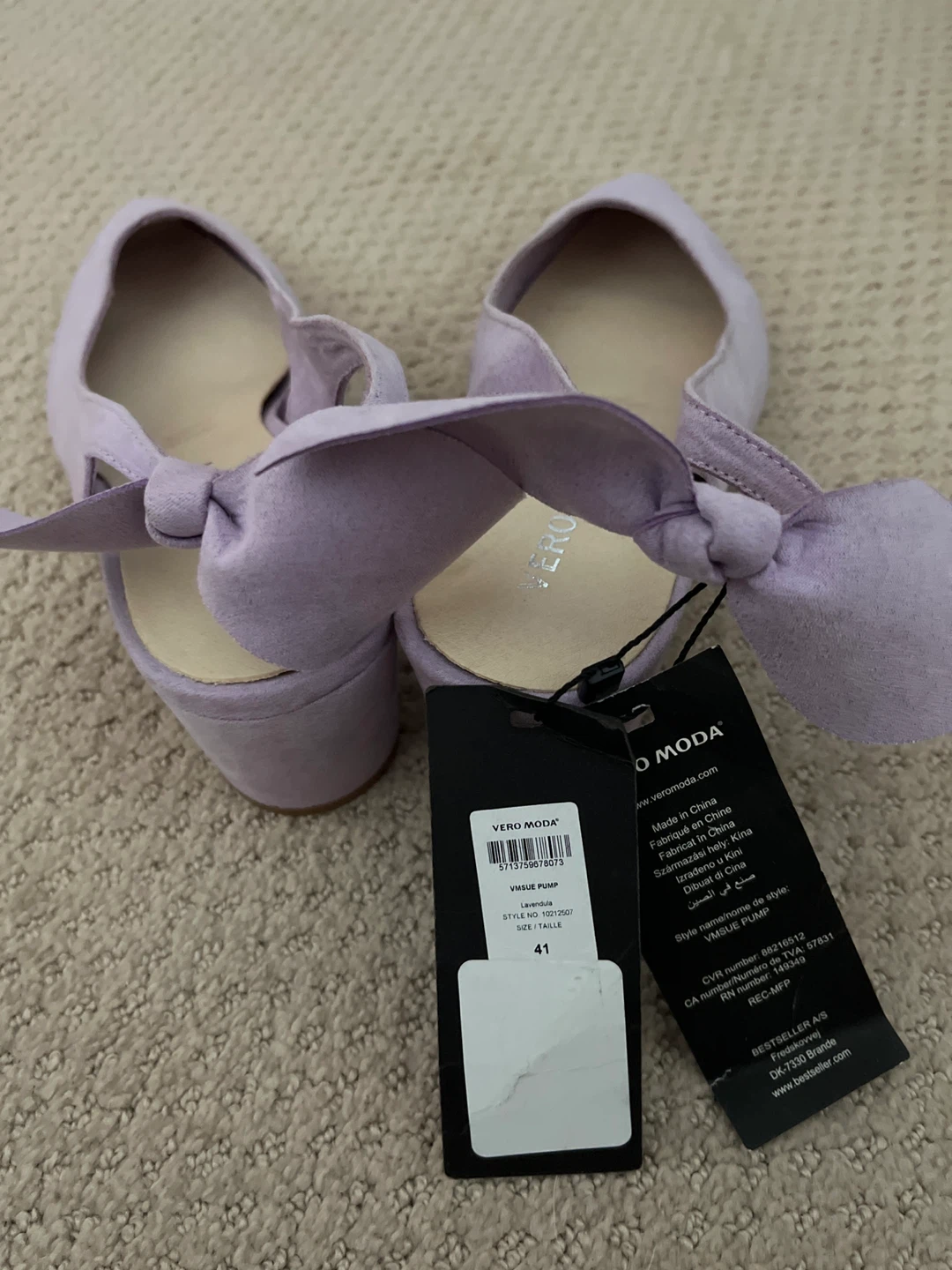 Vero Moda Lilac Slingback Shoes with Bow - photo 2