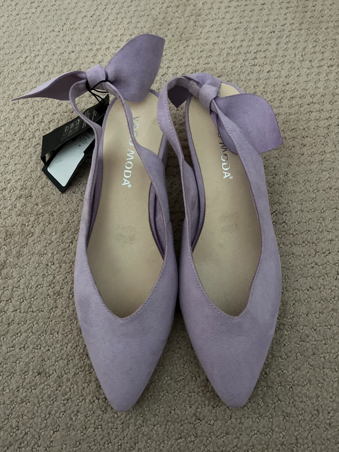 Vero Moda Lilac Slingback Shoes with Bow