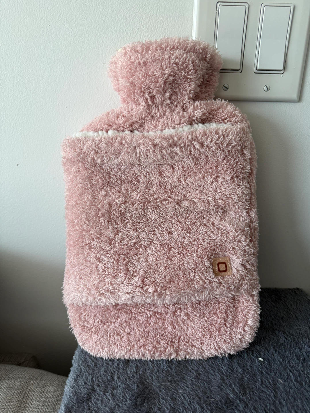 Pink Plush Belly Warmer Bottle
