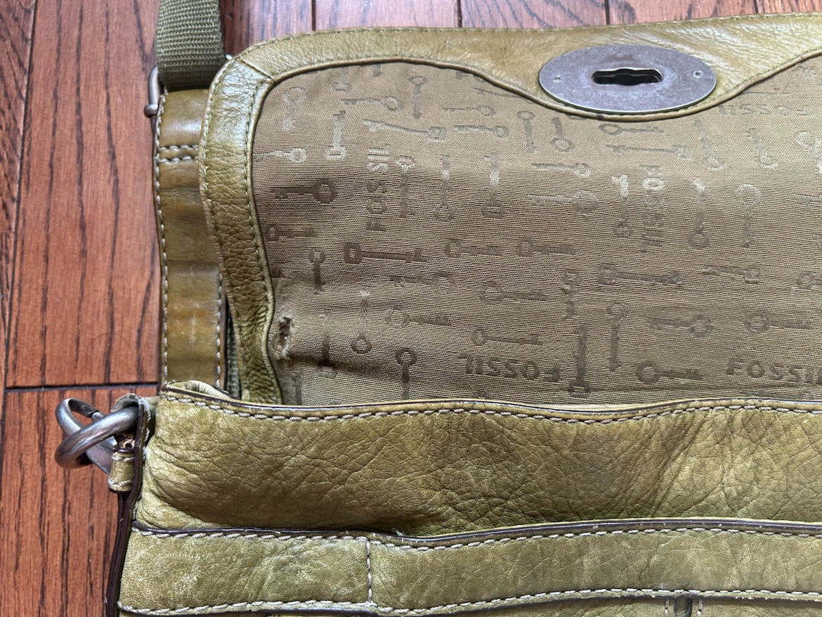 Fossil Olive Green Leather Crossbody Bag - photo 2