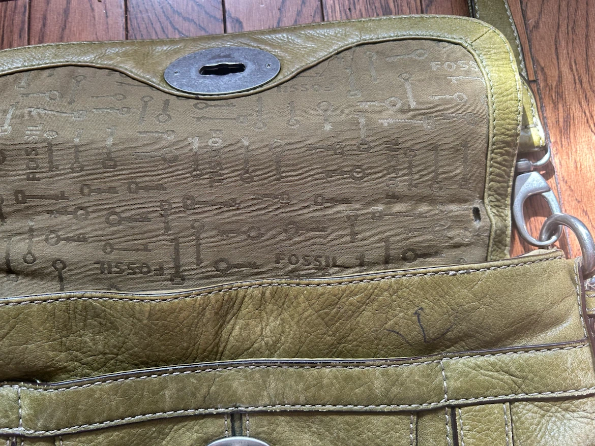 Fossil Olive Green Leather Crossbody Bag - photo 3