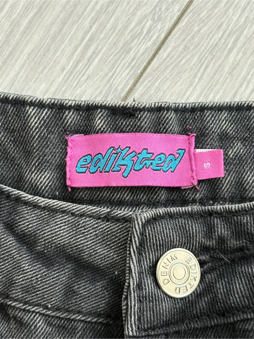 EDIKTED Wide-Leg Black Denim Pants - photo 2