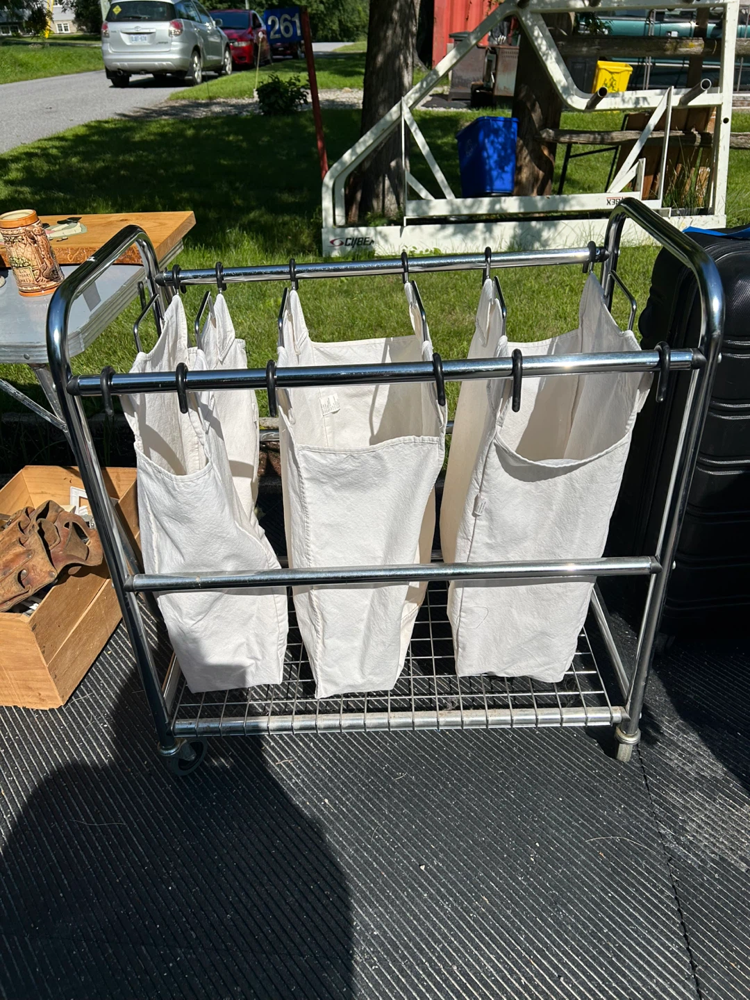 Rolling 3-Bag Laundry Sorter Cart - photo 2