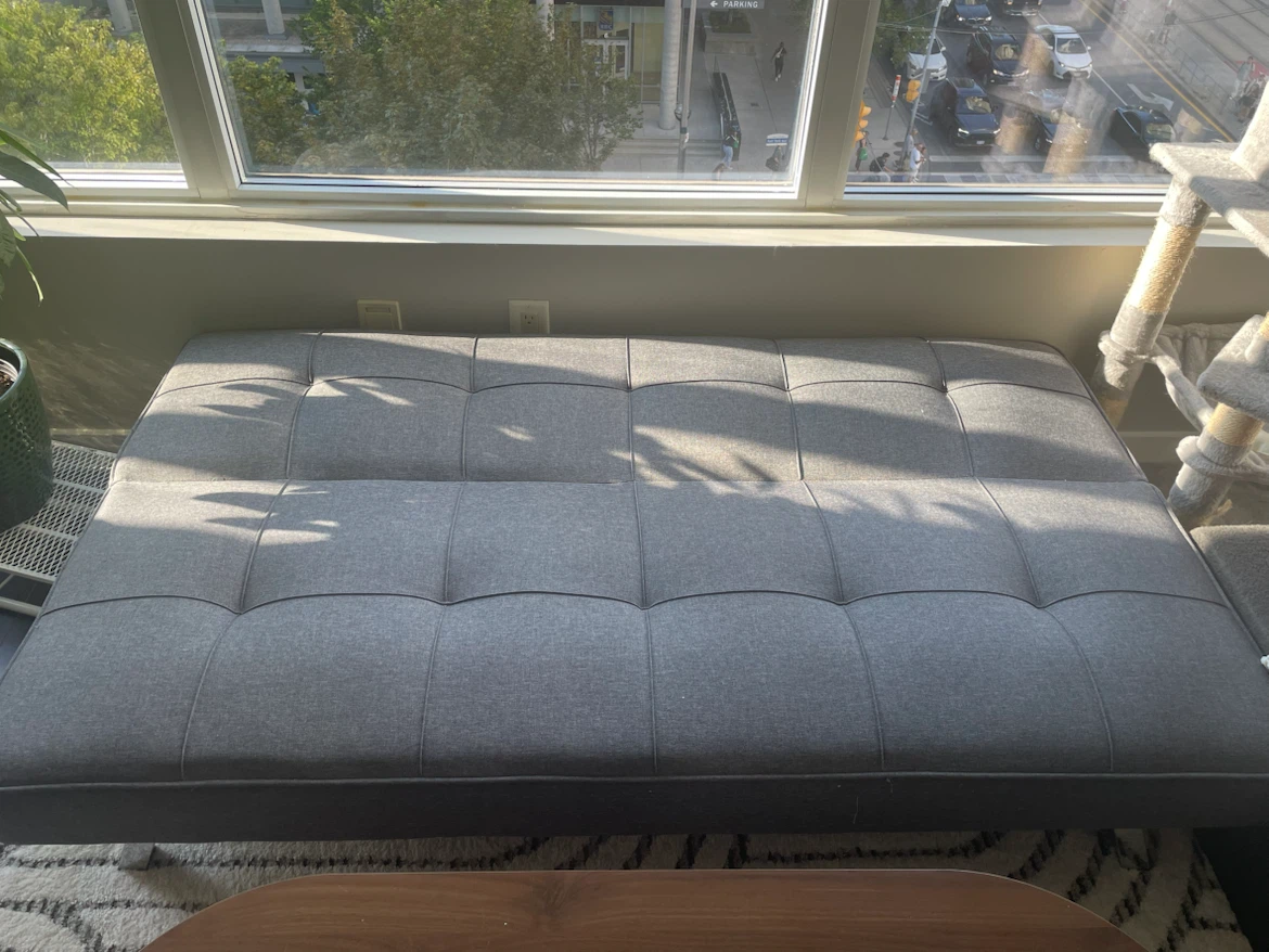 Grey Futon Sofa Bed Twin Size - photo 2